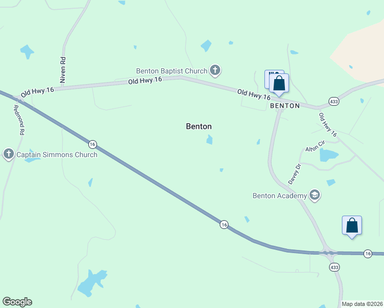 map of restaurants, bars, coffee shops, grocery stores, and more near 5267 Mississippi 16 in Yazoo County