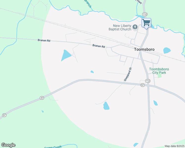 map of restaurants, bars, coffee shops, grocery stores, and more near 145 Irwinton Road in Toomsboro