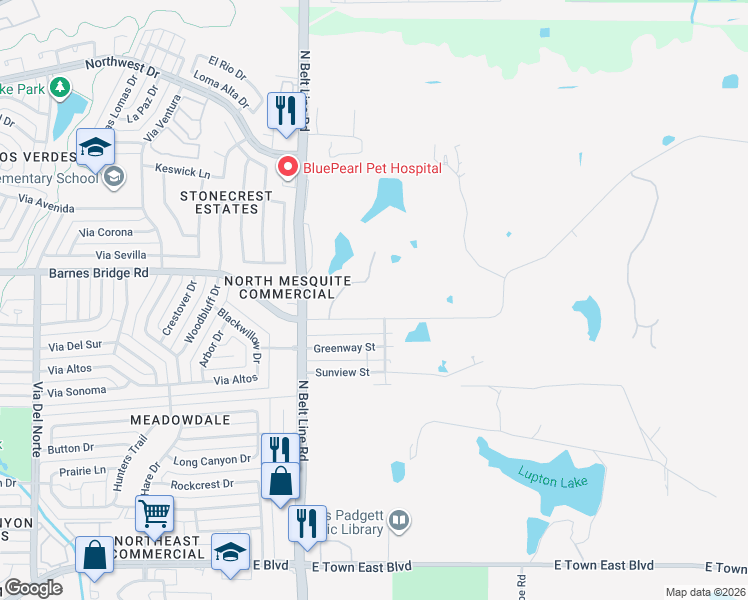 map of restaurants, bars, coffee shops, grocery stores, and more near 111 Barnes Bridge Road in Sunnyvale