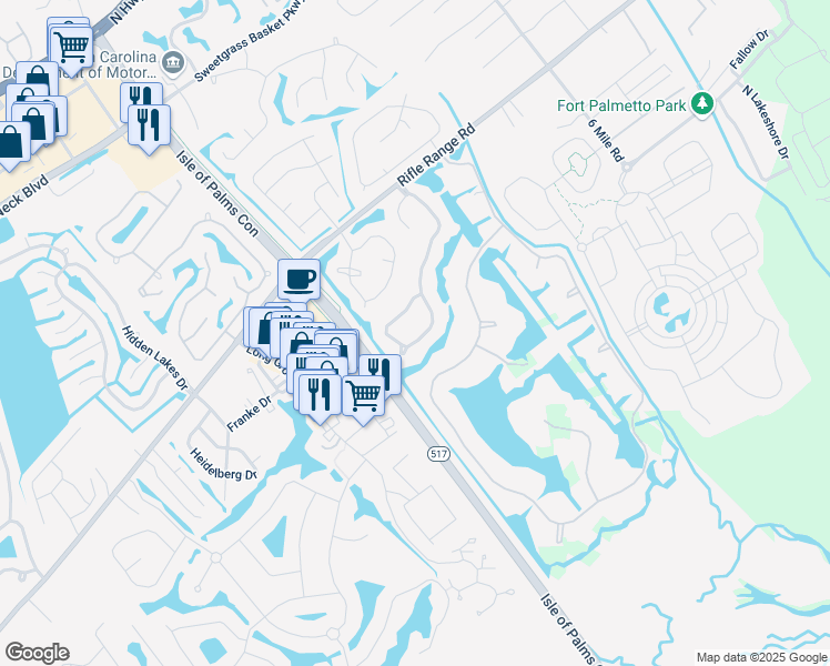 map of restaurants, bars, coffee shops, grocery stores, and more near 1549 Diamond Boulevard in Mount Pleasant
