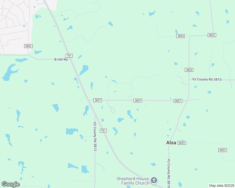map of restaurants, bars, coffee shops, grocery stores, and more near 301 County Road 3837 in Wills Point