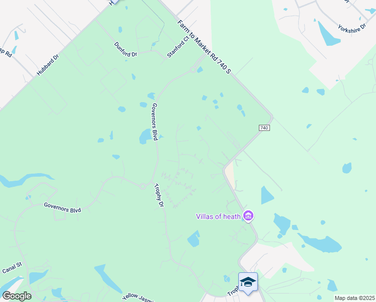 map of restaurants, bars, coffee shops, grocery stores, and more near 2615 Johnson Court in Heath
