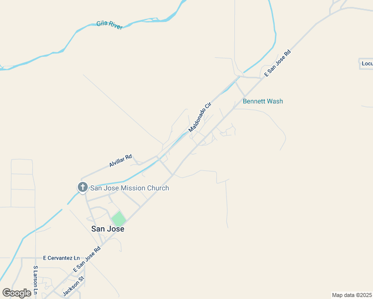 map of restaurants, bars, coffee shops, grocery stores, and more near 7782 East San Jose Road in Safford