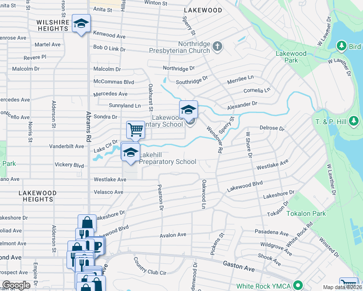 map of restaurants, bars, coffee shops, grocery stores, and more near in Dallas