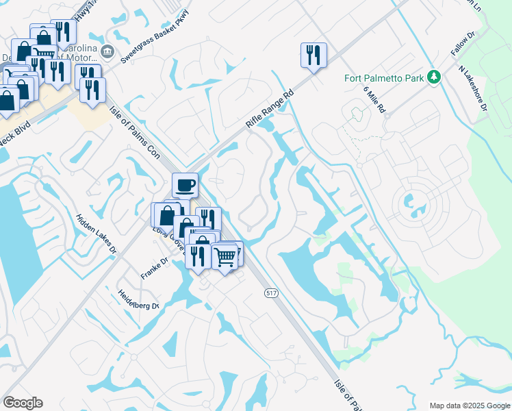 map of restaurants, bars, coffee shops, grocery stores, and more near 1549 Diamond Boulevard in Mount Pleasant
