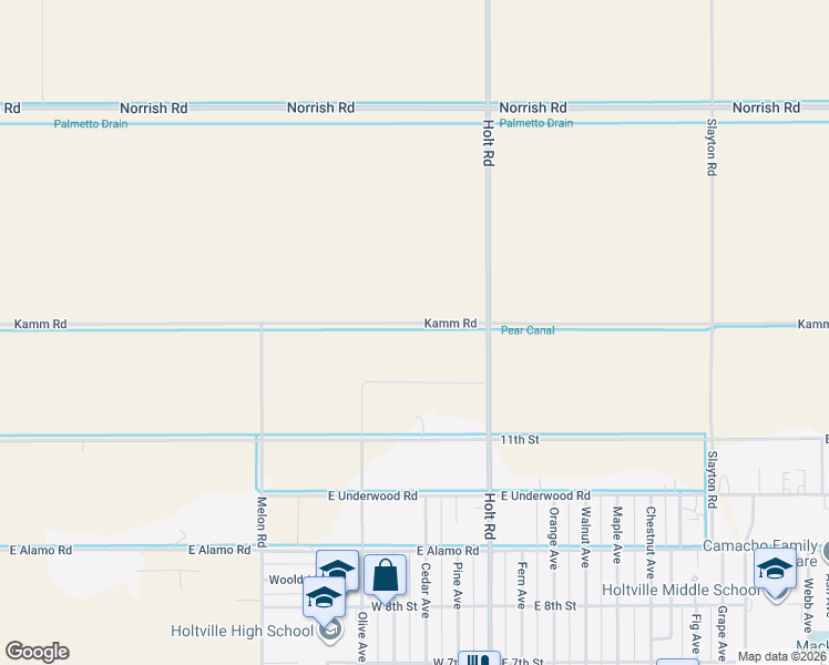 map of restaurants, bars, coffee shops, grocery stores, and more near 1704-1798 Kamm Road in Holtville