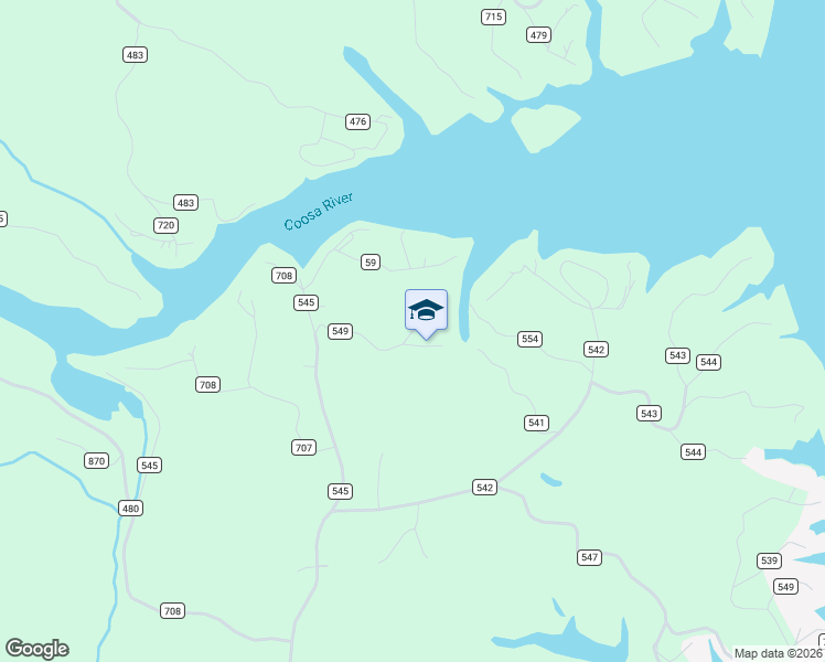 map of restaurants, bars, coffee shops, grocery stores, and more near 263 County Road 549 in Verbena