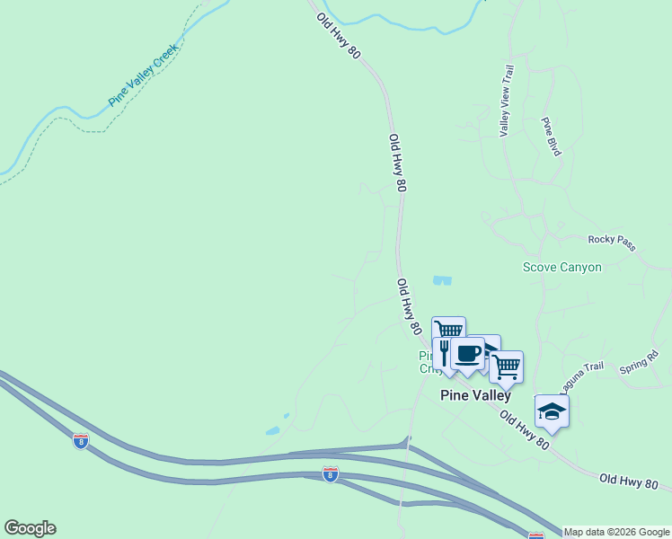 map of restaurants, bars, coffee shops, grocery stores, and more near 28749 Lebanon Road in Pine Valley