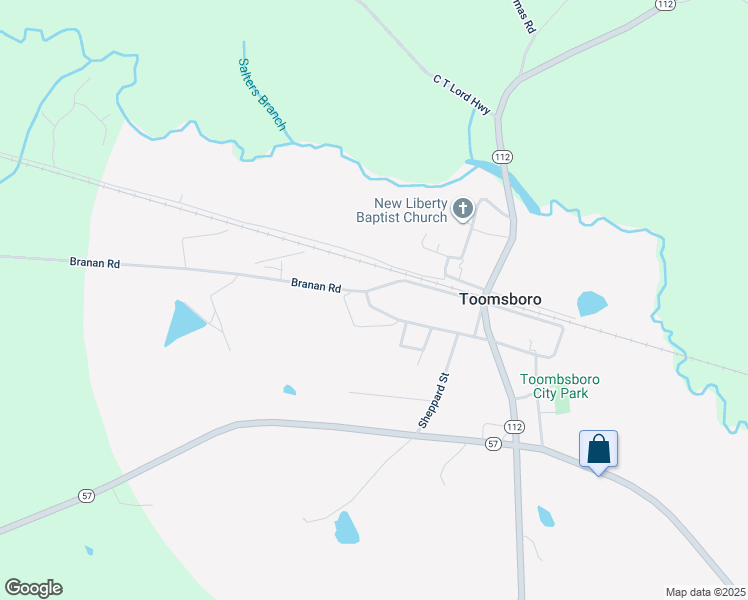 map of restaurants, bars, coffee shops, grocery stores, and more near 177 South Railroad Street in Toomsboro