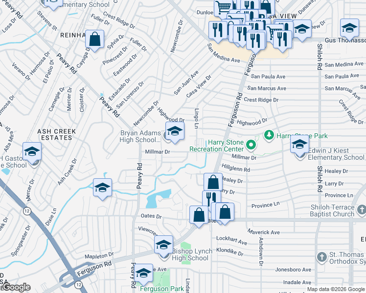 map of restaurants, bars, coffee shops, grocery stores, and more near in Dallas
