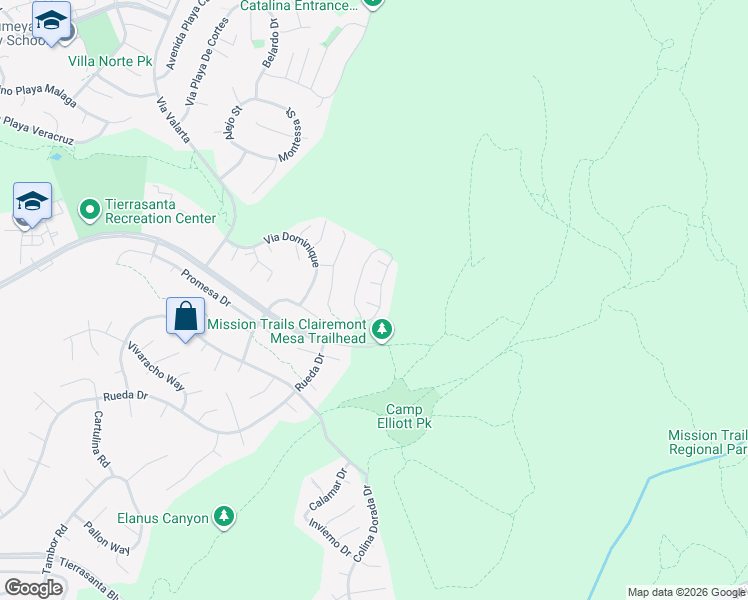 map of restaurants, bars, coffee shops, grocery stores, and more near 4798 Seda Drive in San Diego