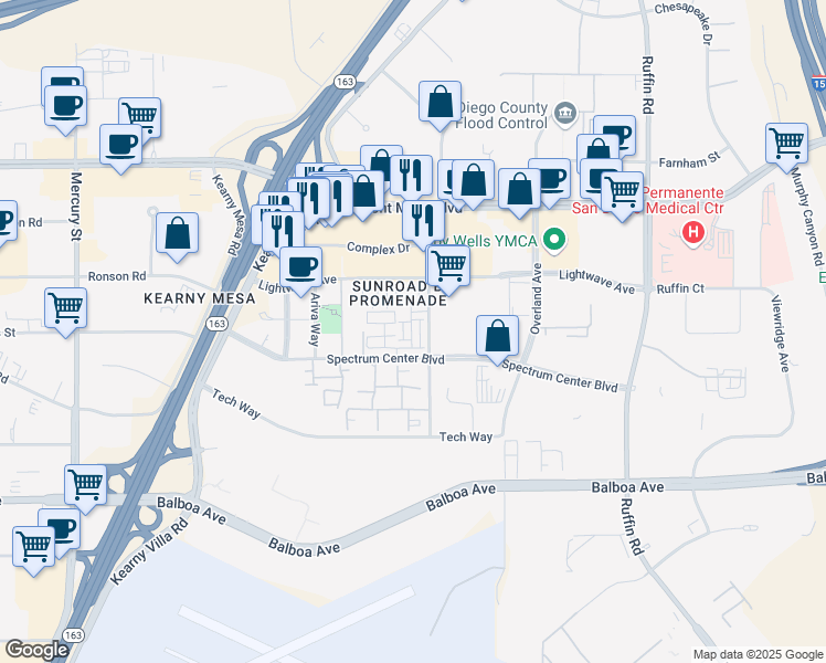 map of restaurants, bars, coffee shops, grocery stores, and more near 4953 Haight Terrace in San Diego