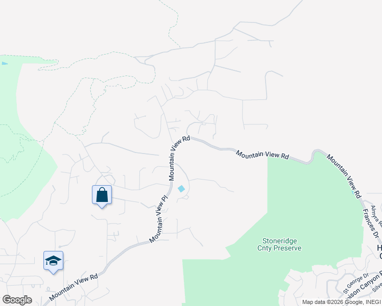map of restaurants, bars, coffee shops, grocery stores, and more near 1250 Mountain View Road in El Cajon
