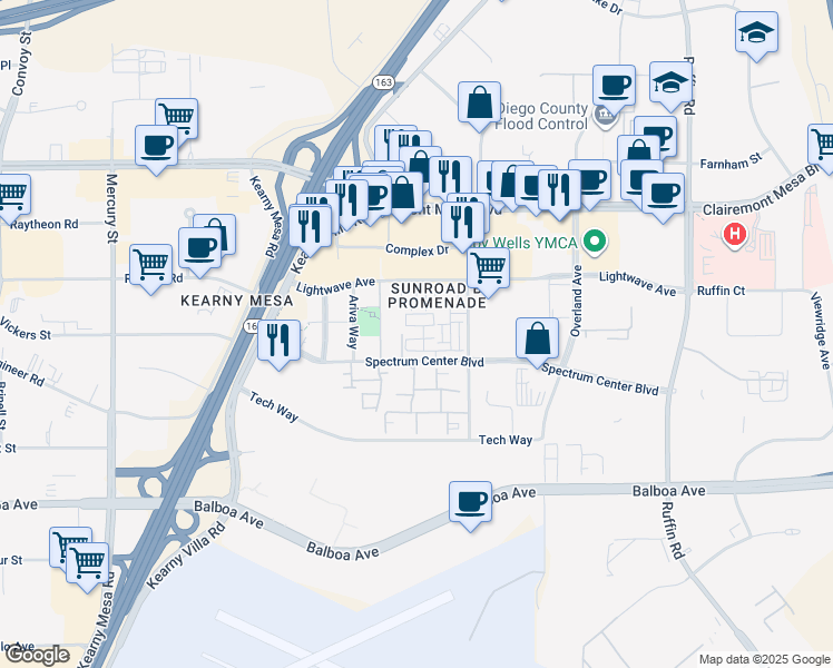 map of restaurants, bars, coffee shops, grocery stores, and more near 4952 Haight Terrace in San Diego