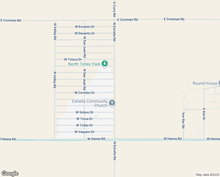 map of restaurants, bars, coffee shops, grocery stores, and more near 3035 West Caballero Drive in Eloy