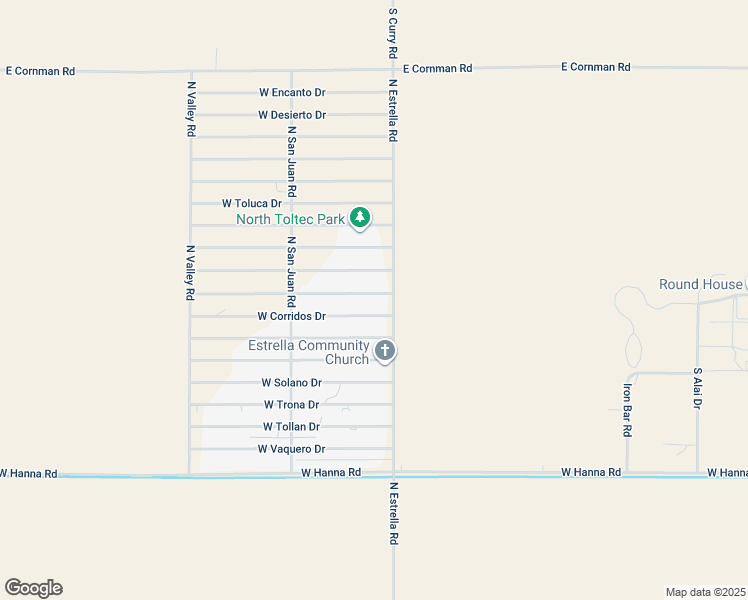 map of restaurants, bars, coffee shops, grocery stores, and more near 3035 West Caballero Drive in Eloy