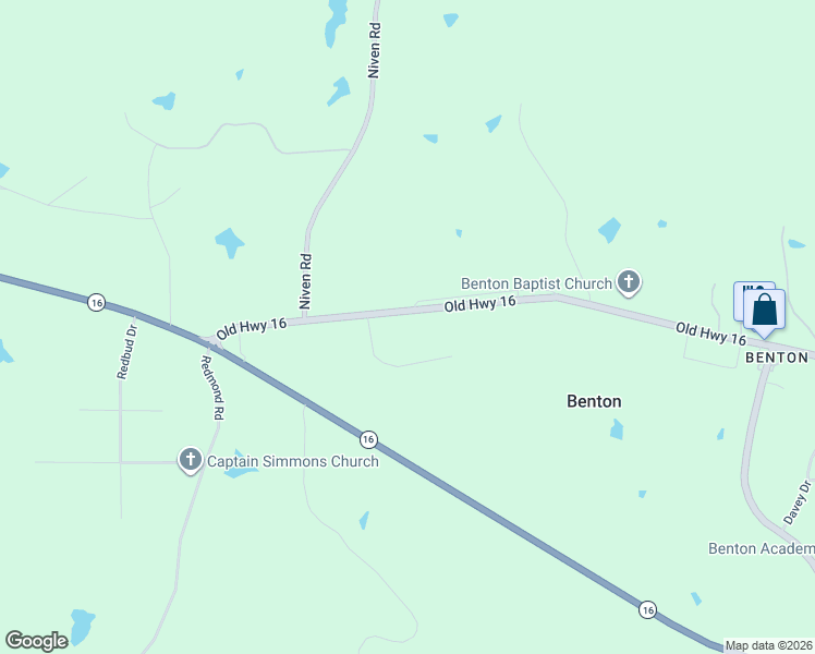 map of restaurants, bars, coffee shops, grocery stores, and more near 456 Old Highway 16 in Yazoo County