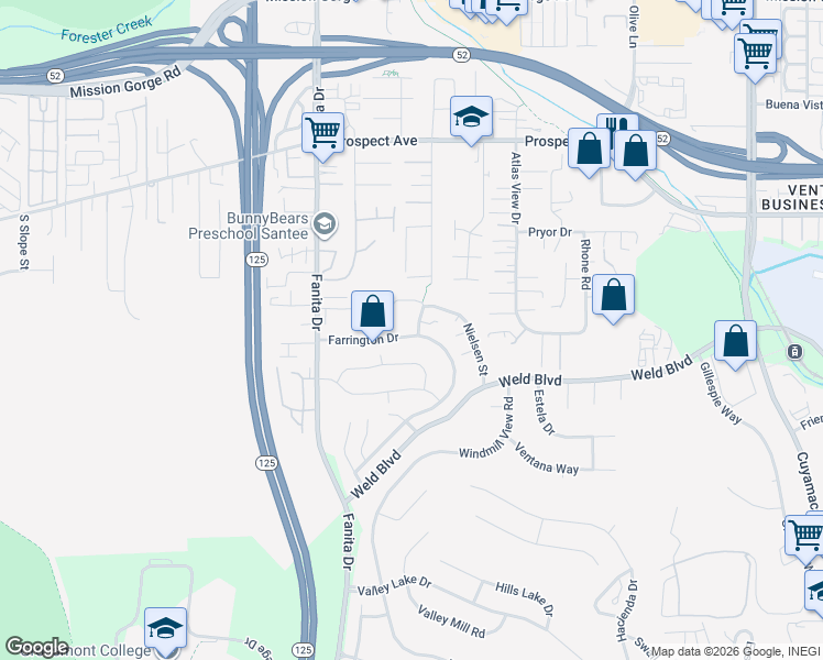 map of restaurants, bars, coffee shops, grocery stores, and more near 2328 Manion Street in El Cajon