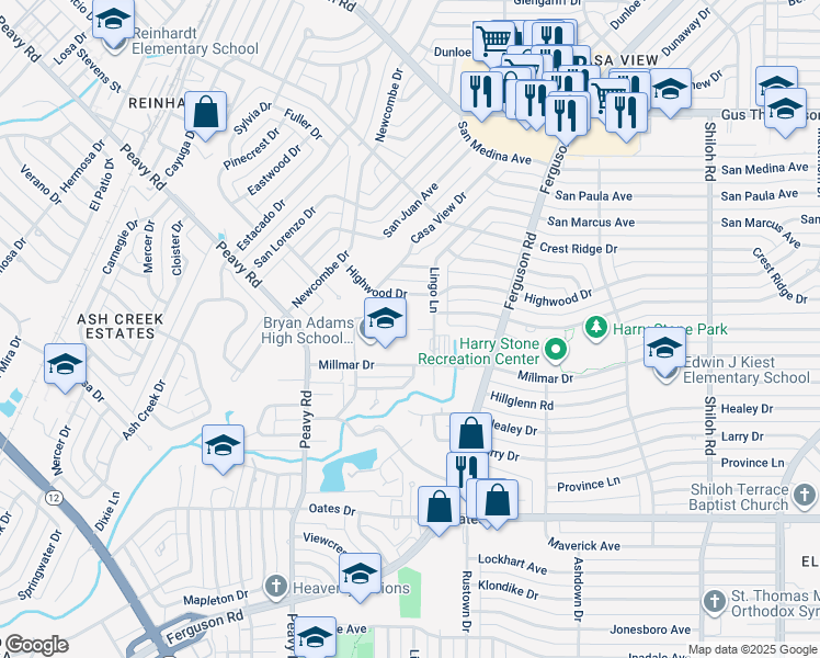 map of restaurants, bars, coffee shops, grocery stores, and more near in Dallas