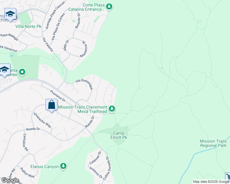 map of restaurants, bars, coffee shops, grocery stores, and more near 4793 Seda Drive in San Diego