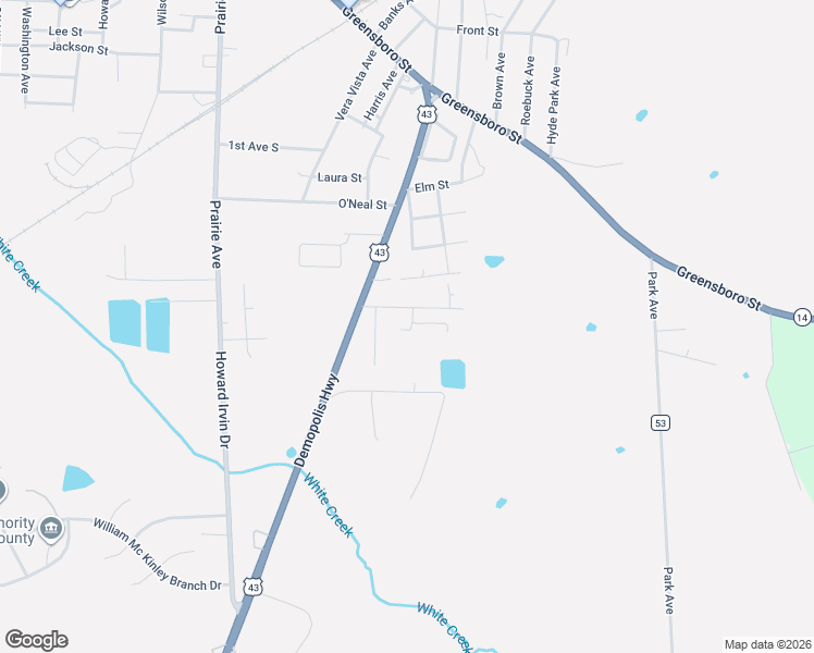 map of restaurants, bars, coffee shops, grocery stores, and more near 23 Gays Drive in Eutaw