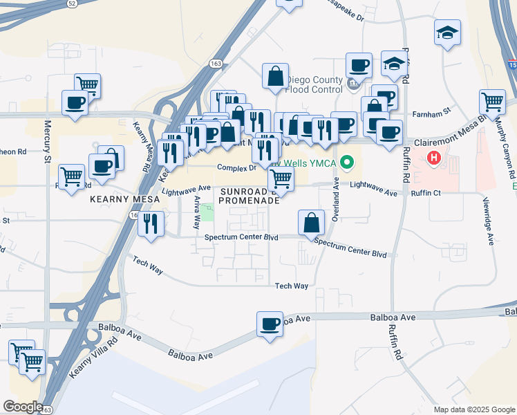 map of restaurants, bars, coffee shops, grocery stores, and more near 4953 Haight Terrace in San Diego