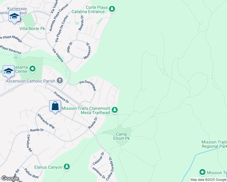 map of restaurants, bars, coffee shops, grocery stores, and more near 4858 Seda Drive in San Diego