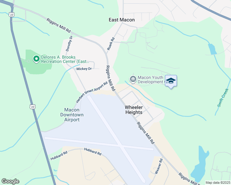 map of restaurants, bars, coffee shops, grocery stores, and more near 4164 Riggins Mill Road in Macon