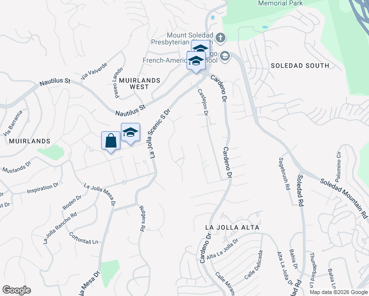 map of restaurants, bars, coffee shops, grocery stores, and more near 6288 Calle Veracruz in San Diego