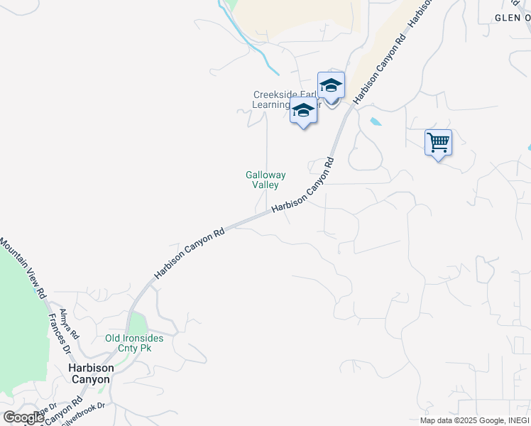 map of restaurants, bars, coffee shops, grocery stores, and more near 2 Harbison Canyon Road in Alpine