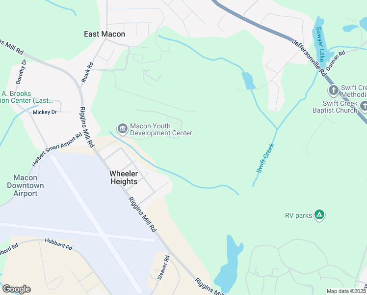 map of restaurants, bars, coffee shops, grocery stores, and more near 4160 Riggins Mill Road in Macon