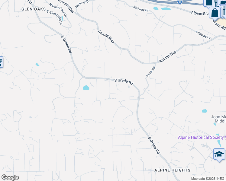 map of restaurants, bars, coffee shops, grocery stores, and more near 1737 Adrian Court in Alpine