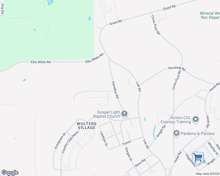 map of restaurants, bars, coffee shops, grocery stores, and more near 52 Beletta Drive in Mineral Wells