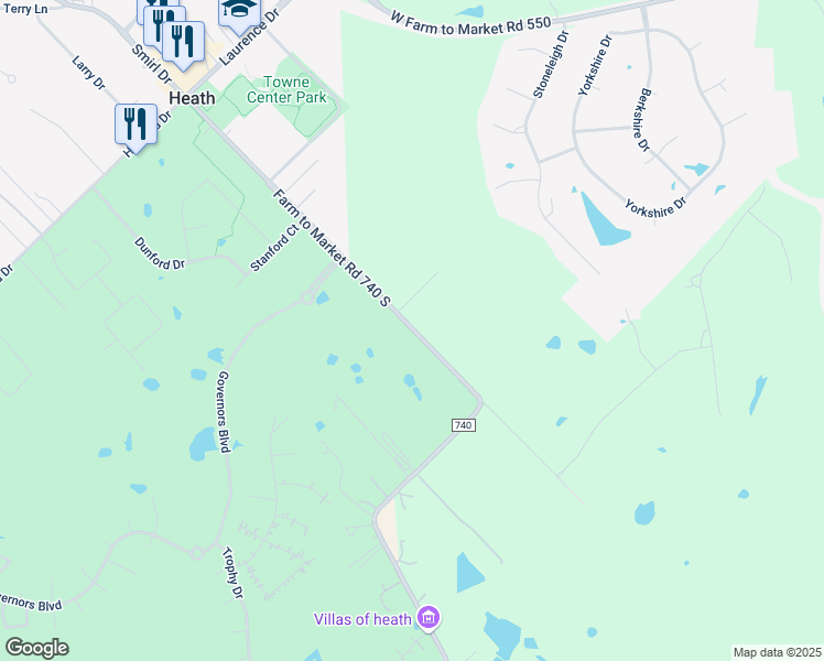 map of restaurants, bars, coffee shops, grocery stores, and more near 826 Bois D Arc in Heath
