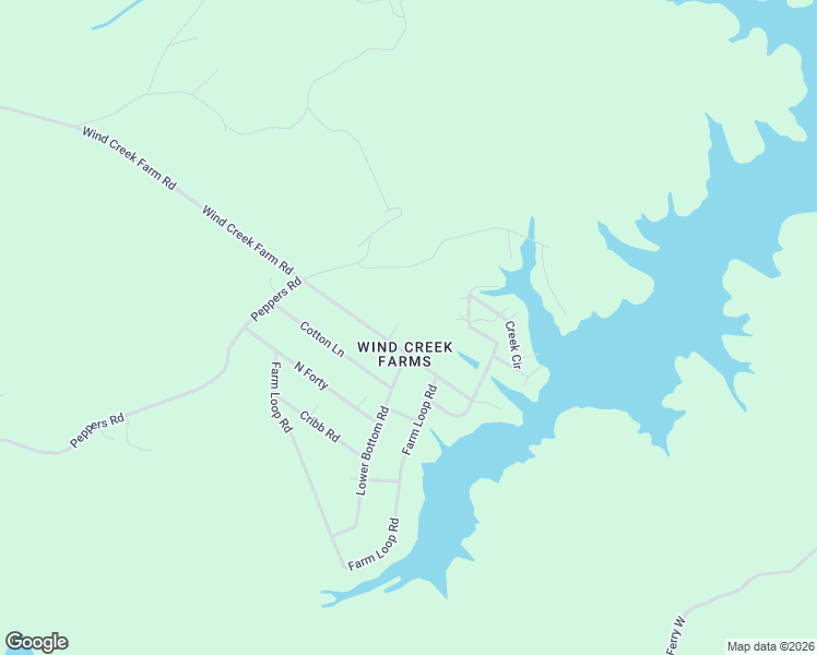 map of restaurants, bars, coffee shops, grocery stores, and more near 1207 Wind Creek Farm Road in Alexander City
