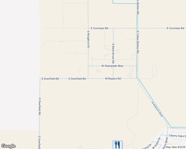 map of restaurants, bars, coffee shops, grocery stores, and more near 7200 West Ropers Road in Casa Grande