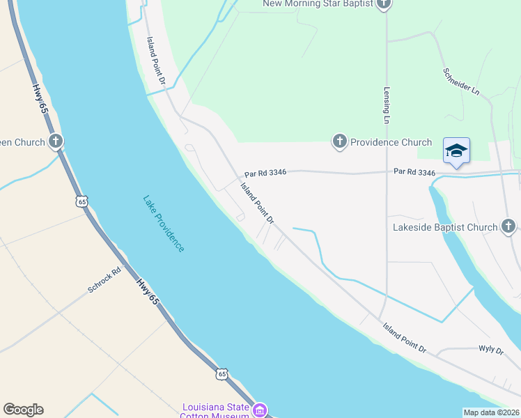 map of restaurants, bars, coffee shops, grocery stores, and more near McWilliams Road in Lake Providence