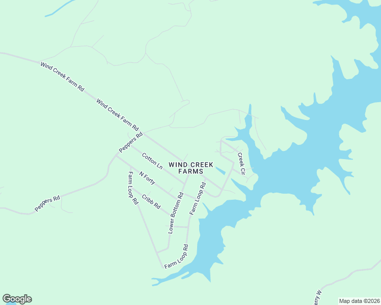 map of restaurants, bars, coffee shops, grocery stores, and more near 1207 Wind Creek Farm Road in Alexander City