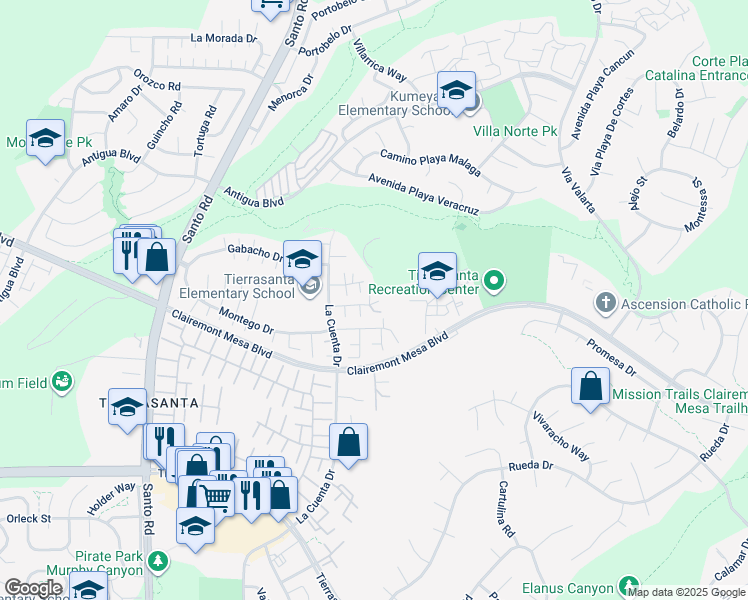 map of restaurants, bars, coffee shops, grocery stores, and more near 10931 Hijos Way in San Diego