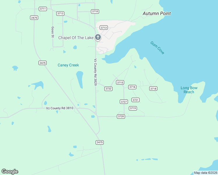 map of restaurants, bars, coffee shops, grocery stores, and more near County Road 3732 in Wills Point