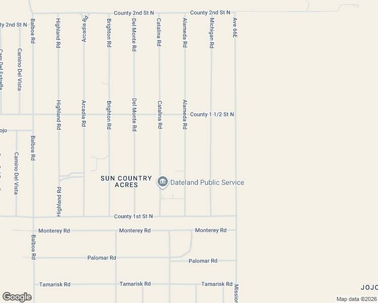 map of restaurants, bars, coffee shops, grocery stores, and more near 1373 Alameda Road in Dateland
