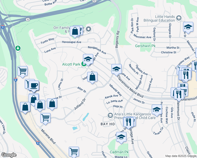 map of restaurants, bars, coffee shops, grocery stores, and more near 3114 Haidas Avenue in San Diego