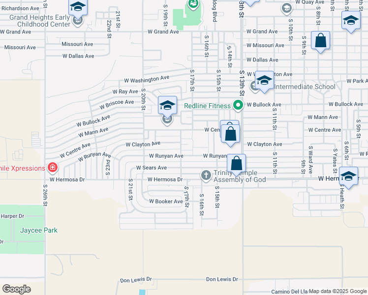 map of restaurants, bars, coffee shops, grocery stores, and more near 1201 South 18th Street in Artesia