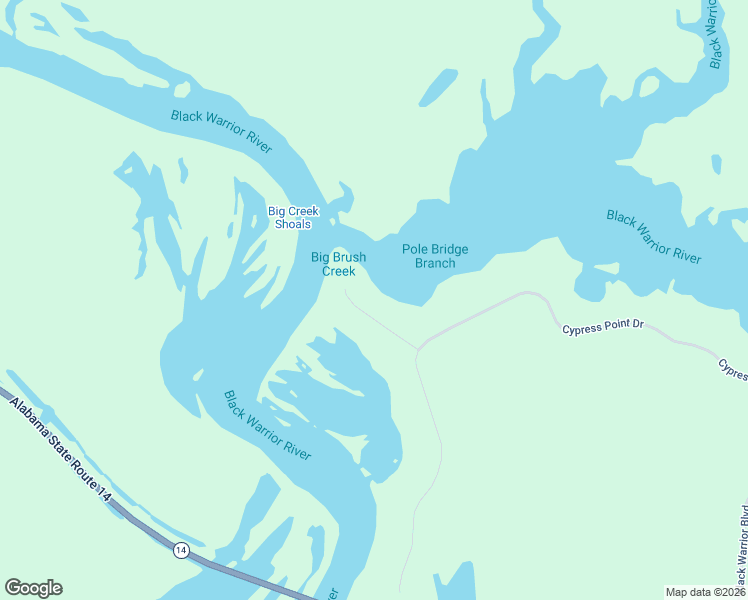 map of restaurants, bars, coffee shops, grocery stores, and more near Cypress Point Lane in Sawyerville