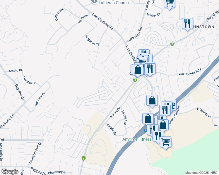 map of restaurants, bars, coffee shops, grocery stores, and more near in El Cajon