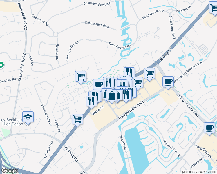 map of restaurants, bars, coffee shops, grocery stores, and more near 1826 Belle Chez in Mount Pleasant