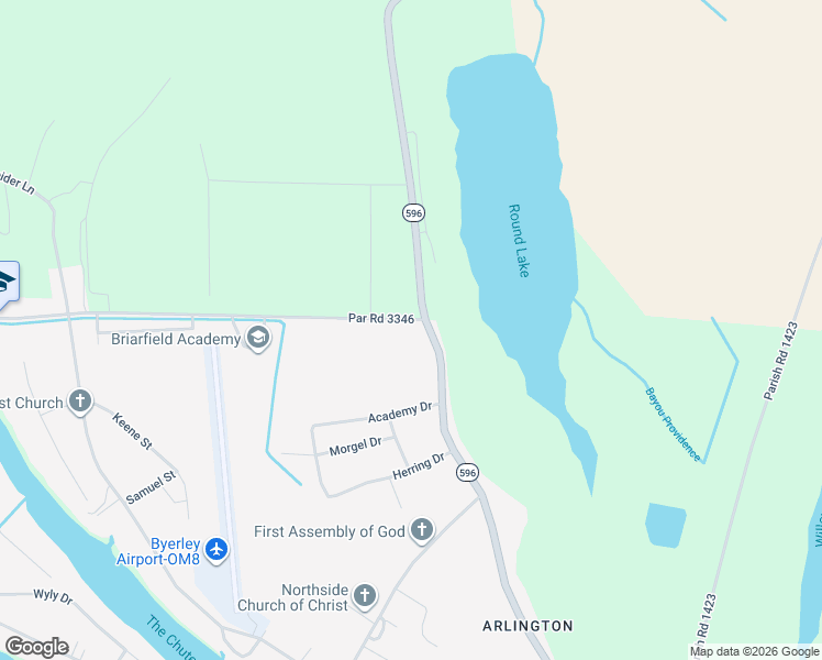 map of restaurants, bars, coffee shops, grocery stores, and more near Par Road 3346 in Lake Providence