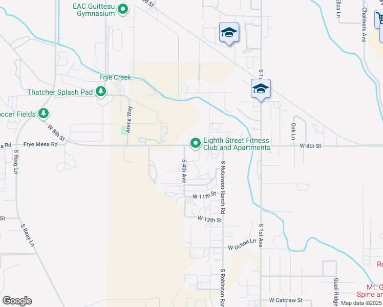 map of restaurants, bars, coffee shops, grocery stores, and more near 413 South 4th Avenue in Thatcher