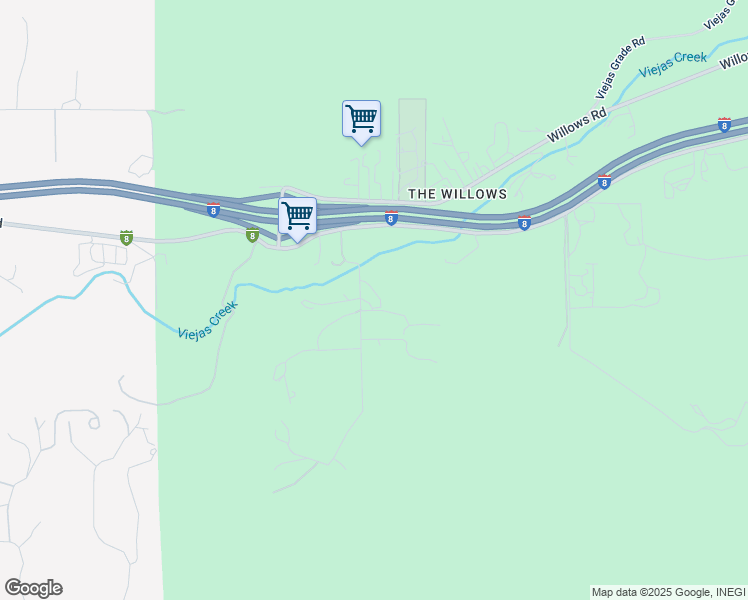 map of restaurants, bars, coffee shops, grocery stores, and more near 1467 Viejas Creek Trail in Alpine