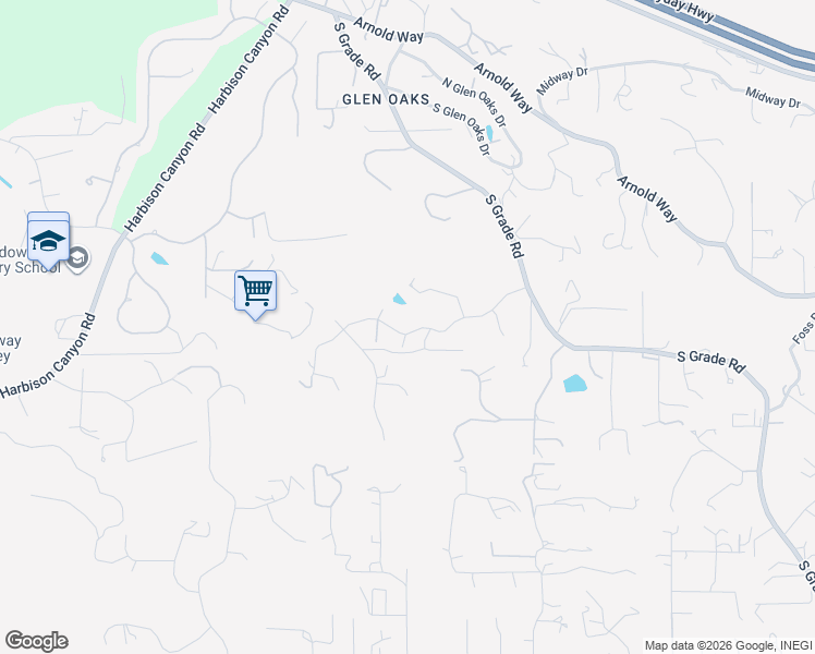 map of restaurants, bars, coffee shops, grocery stores, and more near 1740 La Force Road in Alpine